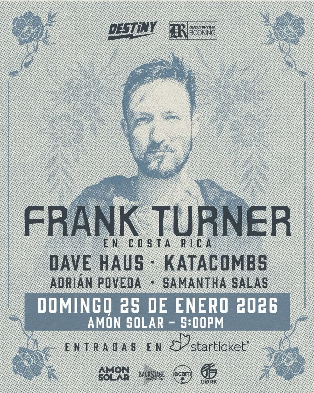 Poster de ¡FRANK TURNER en Costa Rica 2026