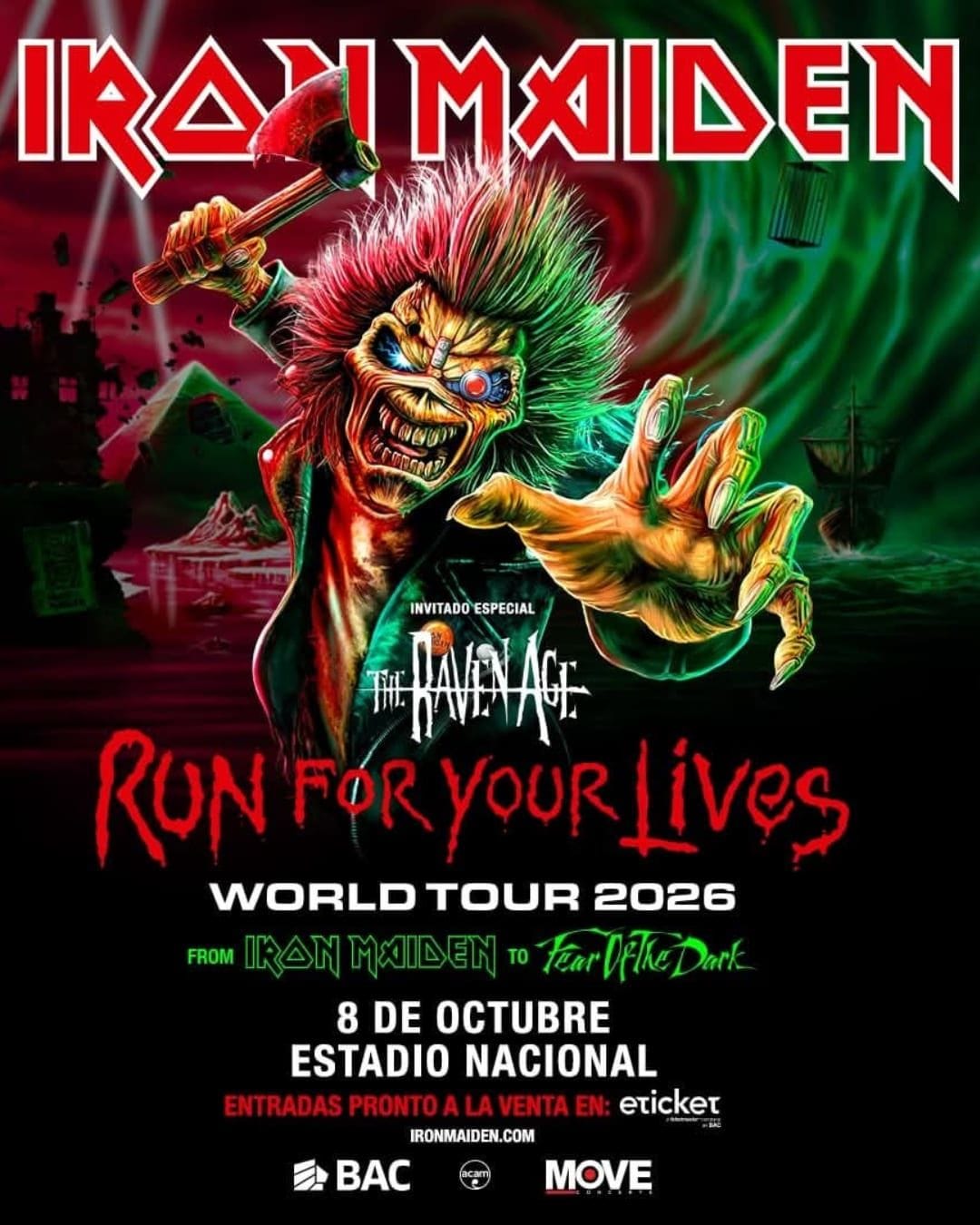 Poster de IRON MAIDEN en Costa Rica 2026